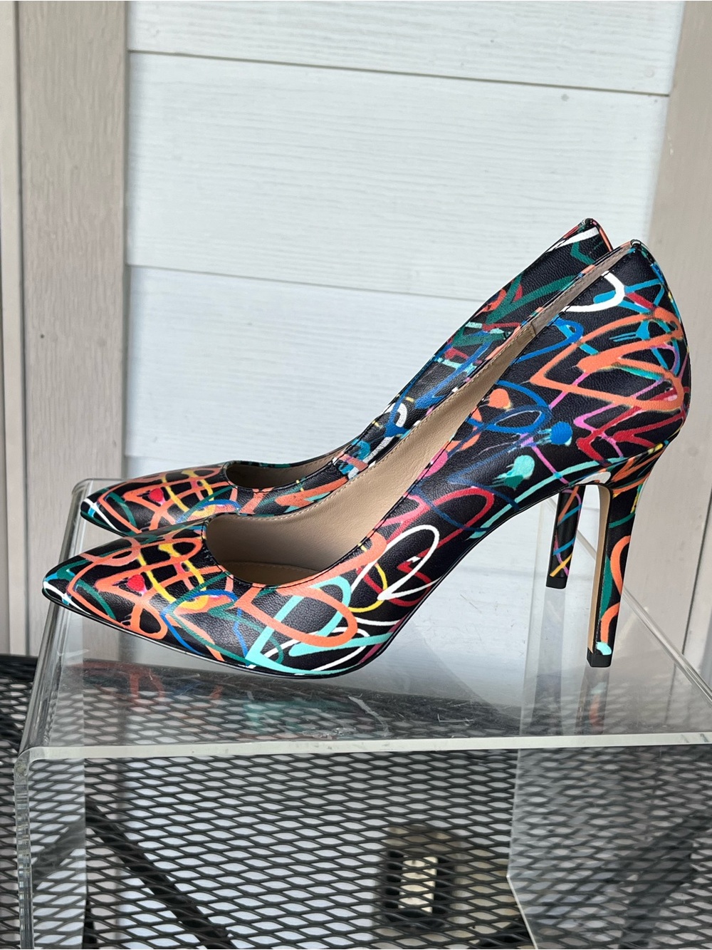 Botkier Multicolor Graffiti Pointed Toe Stiletto Pumps - Picture 3 of 8